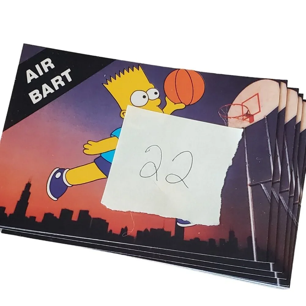 Lot of 22 '90 Broder Bart Simpson‎ Air Bart Michael Jordan Promo Cards Simpsons